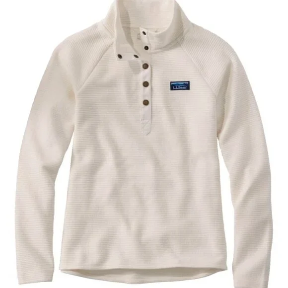 L.L.Bean Women's Lakewashed Double-Knit Quarter-Snap - Picture 1 of 3
